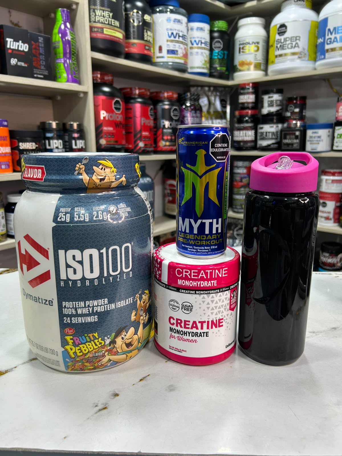Combo Especial · Dymatize ISO100 Fruity Pebbles y Creatina para Mujer