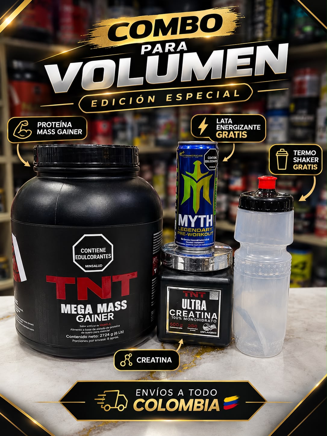 Combo para Volumen · TNT Mega Mass Gainer
