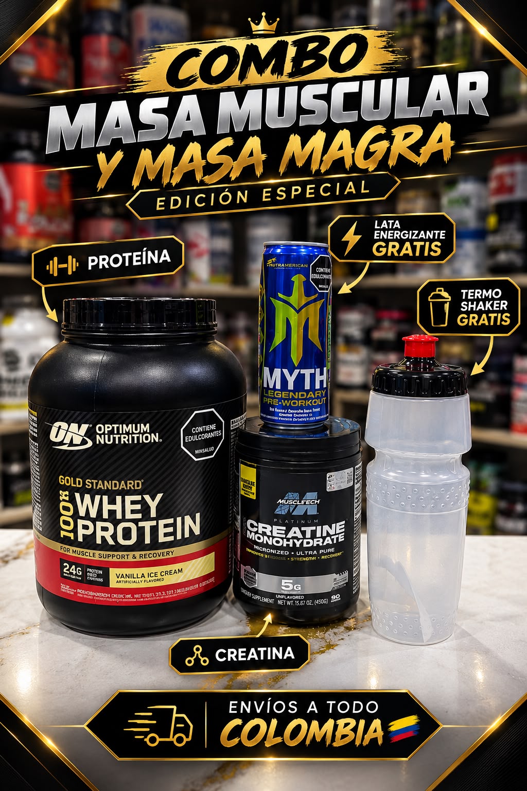 Combo Masa Muscular y Masa Magra · Optimum Nutrition