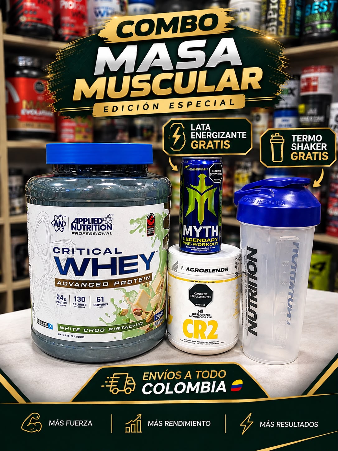 Combo Masa Muscular · Applied Nutrition Critical Whey 2 kg