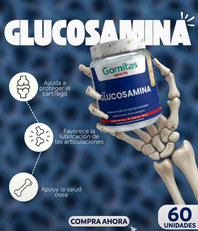 Gomitas Adulto con Glucosamina, sin azúcar – 60 gomitas
