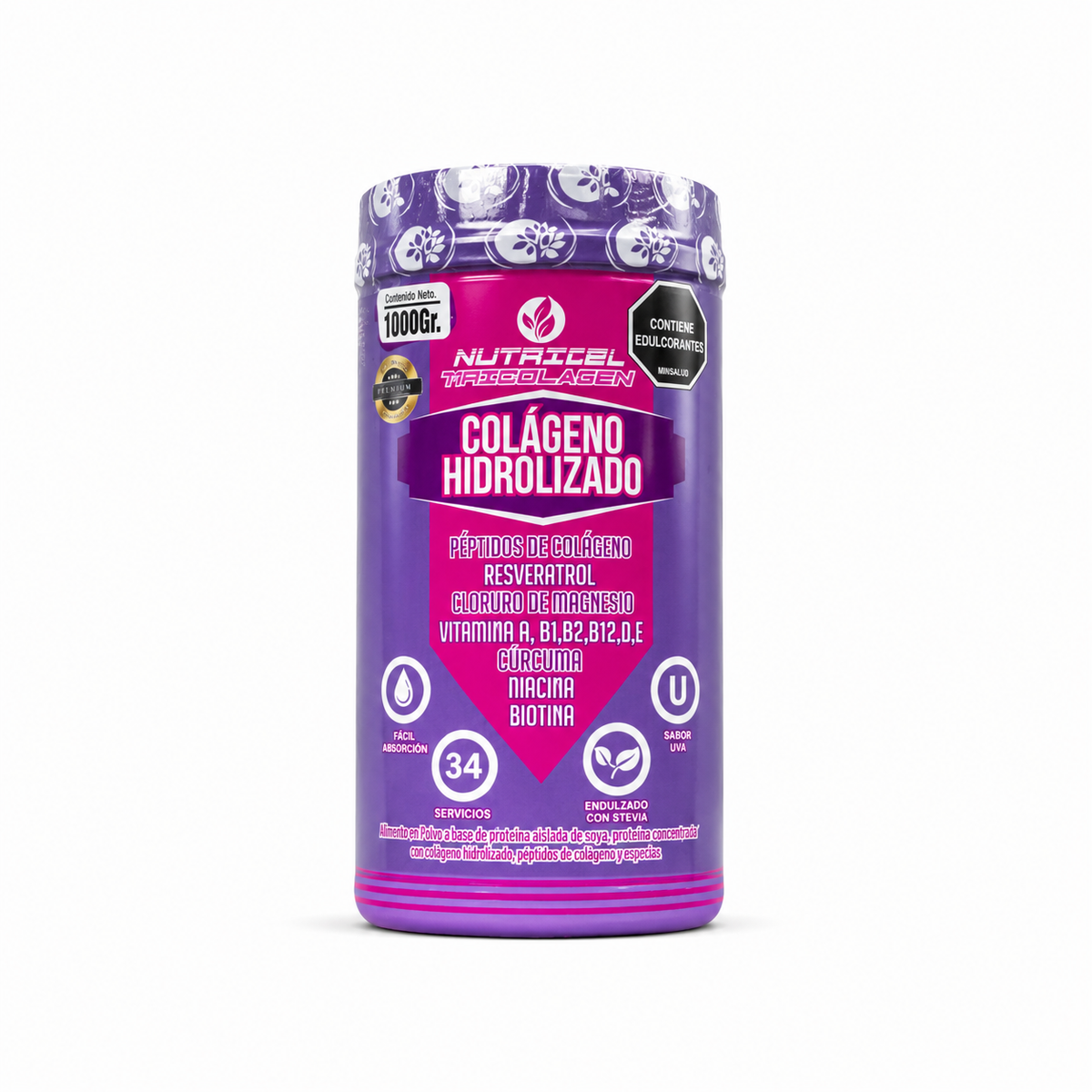 Nutricel Tricolagen Colágeno Hidrolizado 1000 g – Uva