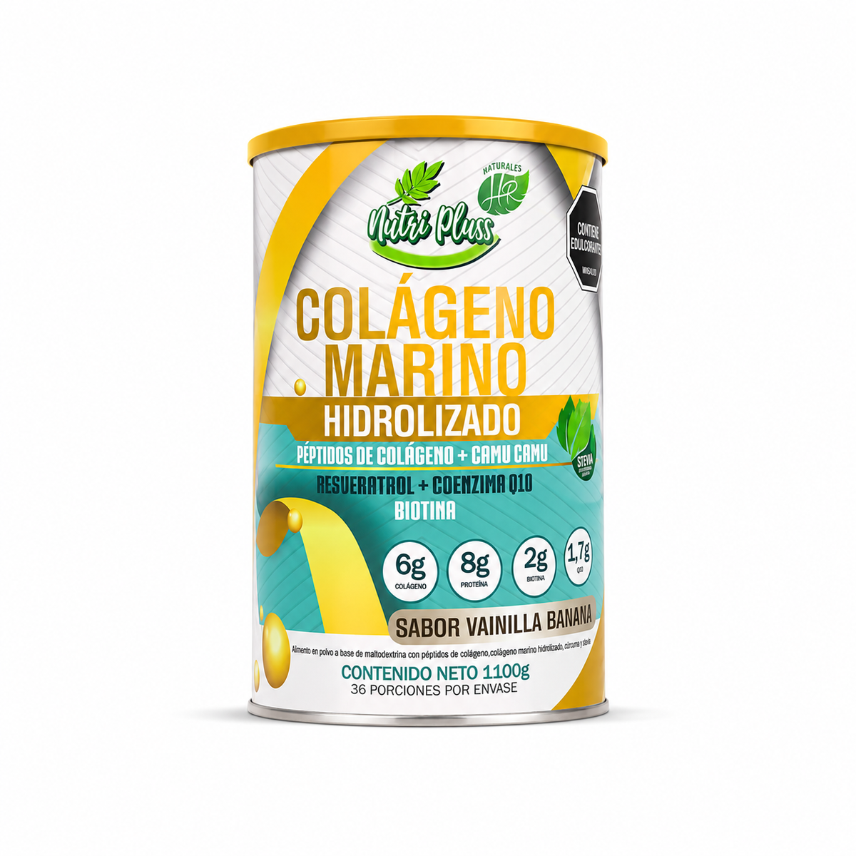 Colágeno Marino Hidrolizado Nutri Pluss 1100 g – Vainilla Banano