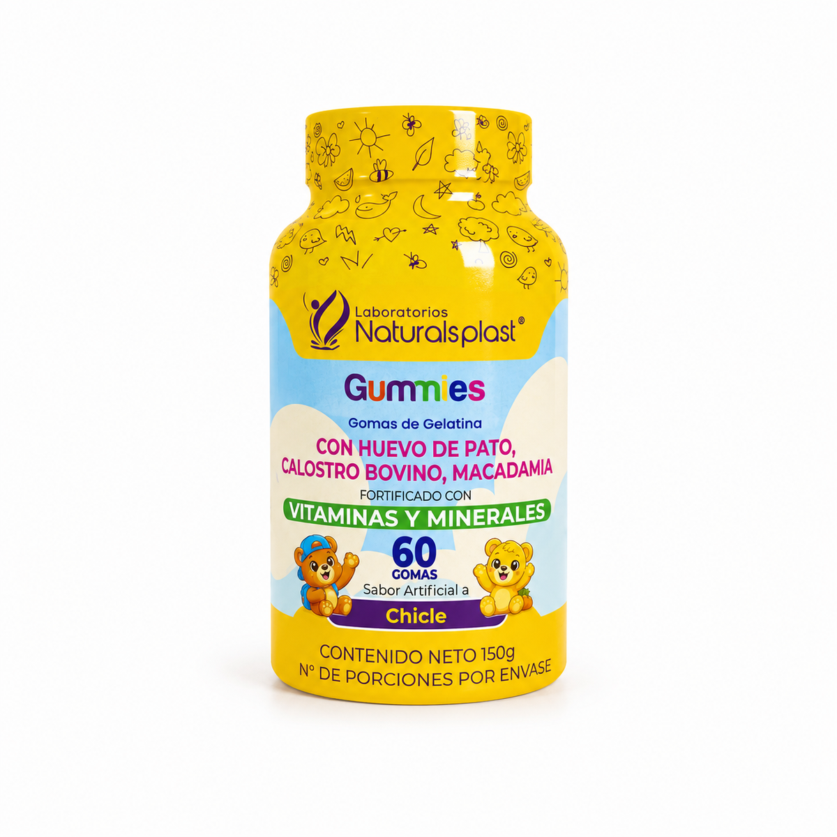 Naturalsplast Gummies Kids con Huevo de Pato y Calostro Bovino – 60 gomas