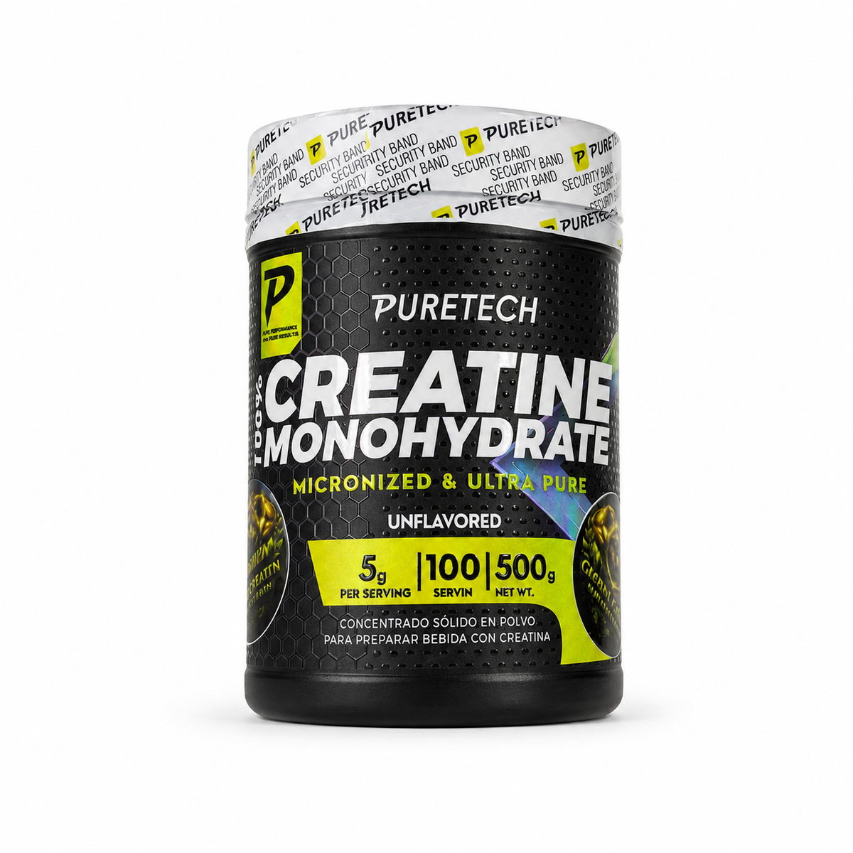 Creatina Monohidratada Micronizada Puretech 500 g – Sin sabor