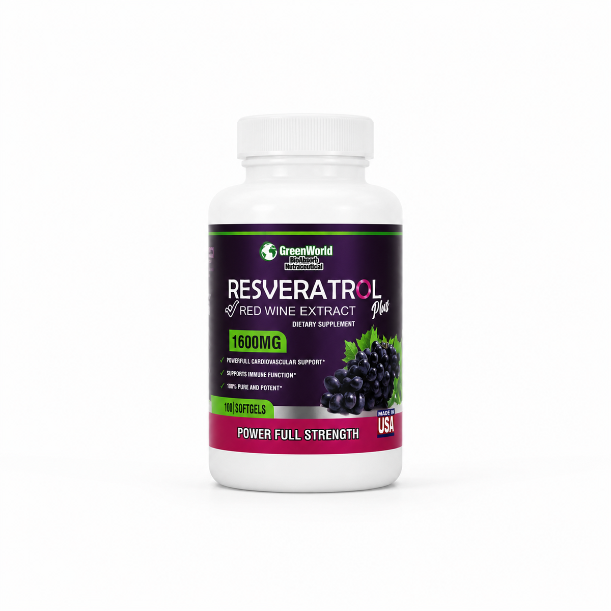 Resveratrol Red Wine Extract 1600 mg – GreenWorld