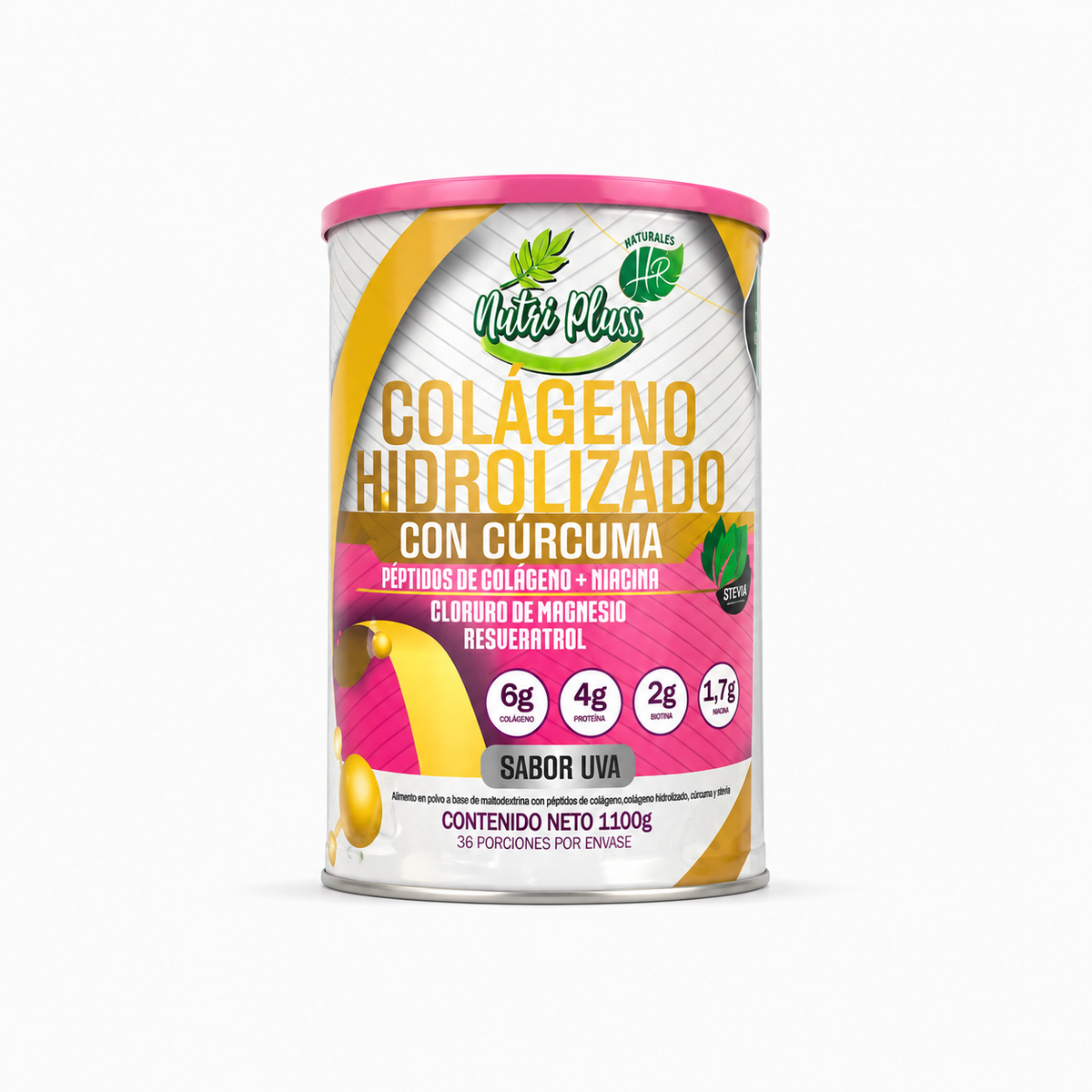 Colágeno Hidrolizado Nutri Pluss con Cúrcuma 1100 g – Uva